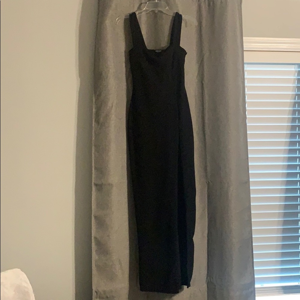 High Slit Black Maxi Dress